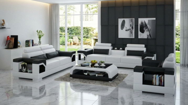 Leather sofa couch sofa set 3+1+1 seater set design modern sofa