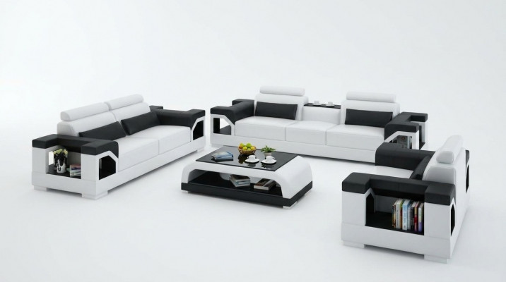 Leather sofa couch sofa set 3+1+1 seater set design modern sofa