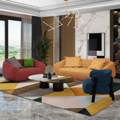 Luxury Textile Sofa Design Couch Sofa Set 3+1+1 Seater Suite Living Room New