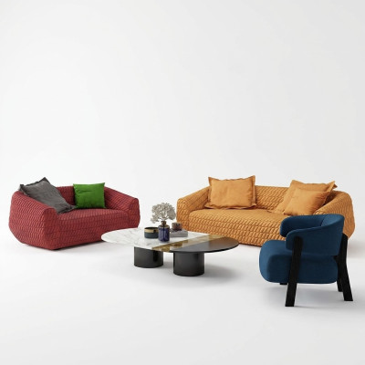 Luxury Textile Sofa Design Couch Sofa Set 3+1+1 Seater Suite Living Room New