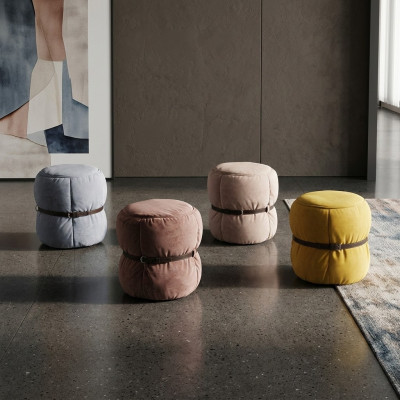 Design stool seat pouf living room designer round modern footstool