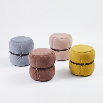 Design stool seat pouf living room designer round modern footstool