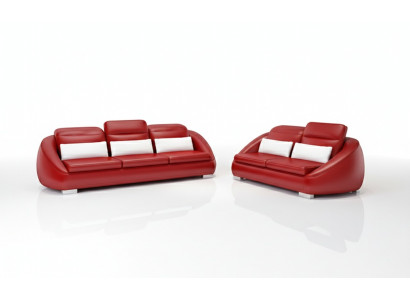 Luxury Furniture Sofa Suite Couch Sofa Upholstery 3+2 Red Seat Cushion Set