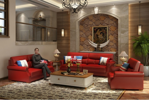 Leather Sofa Couch Living Landscape 3+2 Seater Suite Modern Sofa Suites