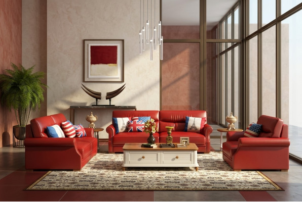 Leather Sofa Couch Living Landscape 3+2 Seater Suite Modern Sofa Suites