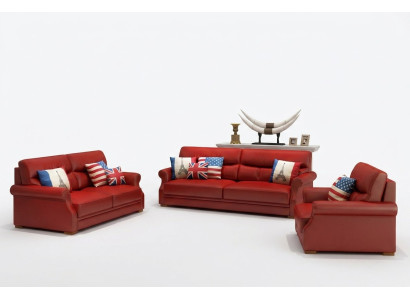 Leather Sofa Couch Living Landscape 3+2 Seater Suite Modern Sofa Suites