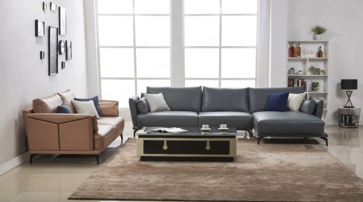 Designer sofa couch set, corner sofa with ottoman, upholstered living landscape