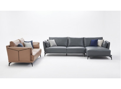 Designer sofa couch set, corner sofa with ottoman, upholstered living landscape