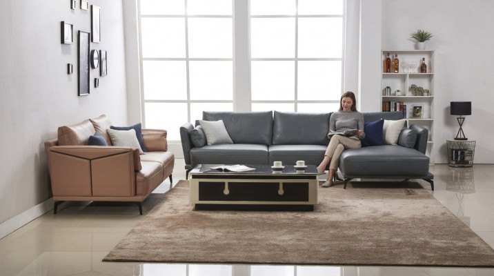 Modern sofa corner set L-shaped upholstered seat corner couch 2-seater group