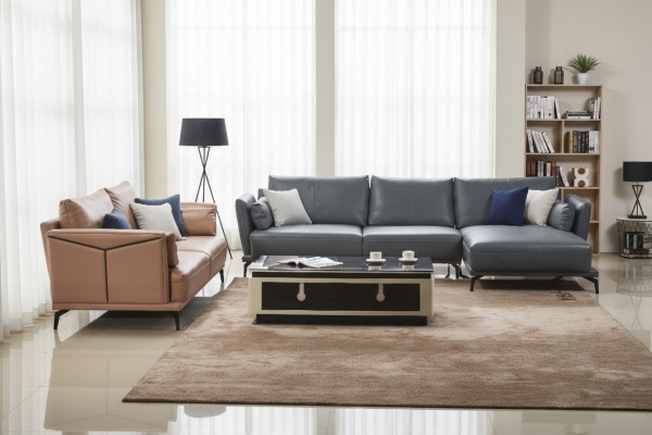 Modern sofa corner set L-shaped upholstered seat corner couch 2-seater group