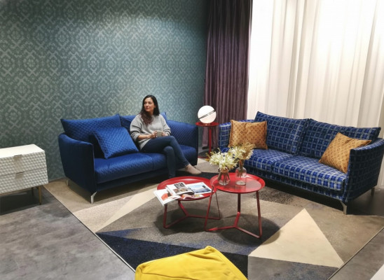 Design Upholstery Luxury Seat Sofa Couch Textile Sofa 3-Seater Fabric Three-Seater Velvet