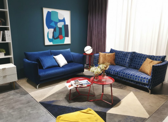 Design Upholstery Luxury Seat Sofa Couch Textile Sofa 3-Seater Fabric Three-Seater Velvet