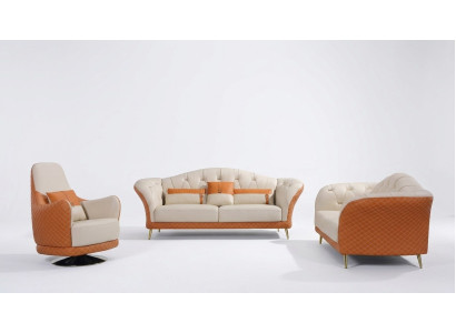 Luxury sofa set 3+1+1 seater with furniture couch leather sofa textile group