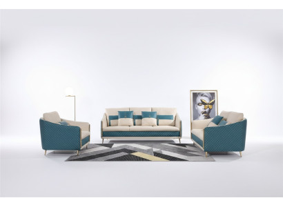 Sofa set 3+1+1 seater set sofa upholstered couch leather upholstery suite.