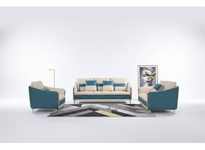 Sofa set 3+1+1 seater set sofa upholstered couch leather upholstery suite.