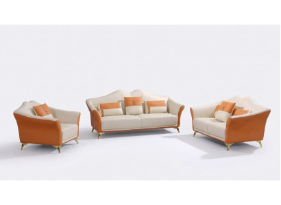 Sofa Upholstery Leather Couch Seat Complete Set Modern Suite 3+2+1 Seater