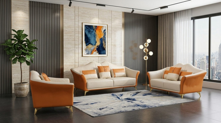 Leather sofa couch suite 3+1+1 seater set design modern sofa new