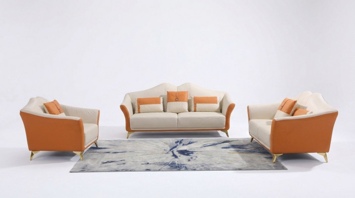 Leather sofa couch suite 3+1+1 seater set design modern sofa new