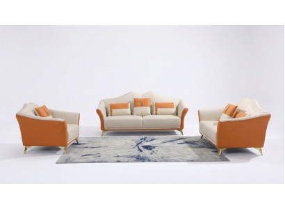 Leather sofa couch suite 3+1+1 seater set design modern sofa new