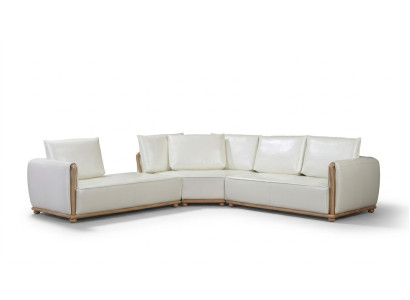 Designer sofa set, corner sofa with stool, upholstered living landscape