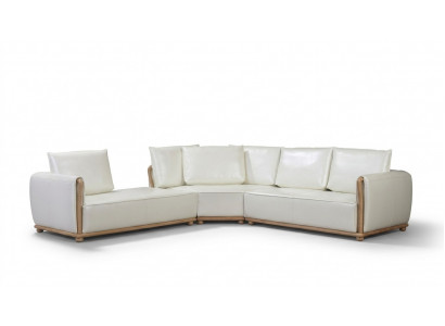 Designer sofa set, corner sofa with stool, upholstered living landscape