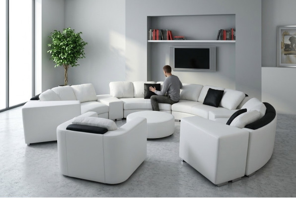 Sectional round corner sofa leather round couch set sofa corner couch