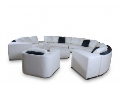 Sectional round corner sofa leather round couch set sofa corner couch