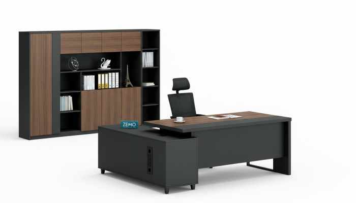 Design corner desk, file cabinet, office furniture, executive room furniture, 2-piece set