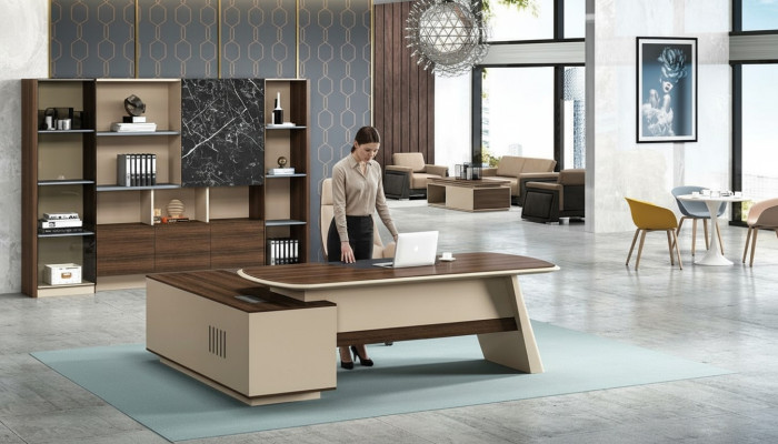 Office furniture desk tables executive desk + filing cabinet shelf 2-piece set.
