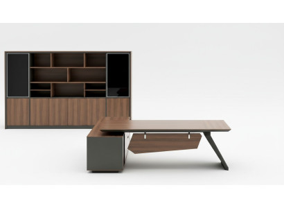 Desk office furniture 2-piece set tables shelf executive desk + filing cabinet