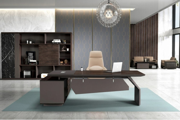 Office furniture 2-piece set desk tables executive table file cabinet