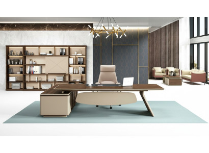 Elegant desk and large office cabinet in contemporary design