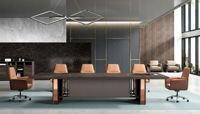 Conference table, desk, meeting table, meeting tables, 6 chairs, 7-piece set.
