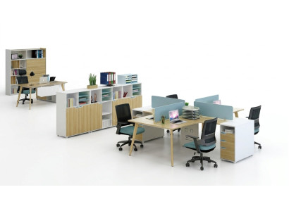 Call center 4 workstations desk office furniture furnishings equipment