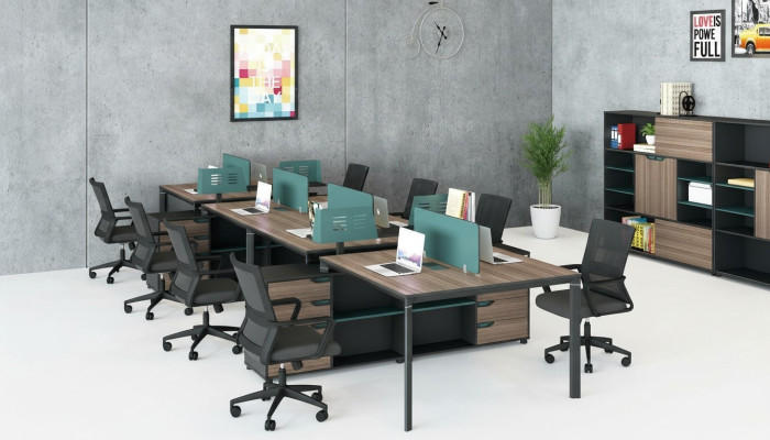Office furniture equipment setup desk call center 2 workstations