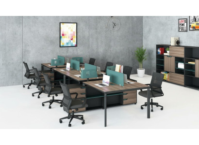 Office furniture equipment setup desk call center 2 workstations