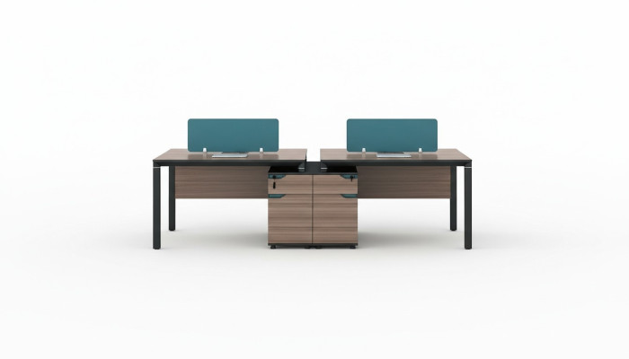Office furniture equipment setup table 2 workstations desk