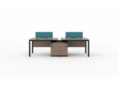 Office furniture equipment setup table 2 workstations desk