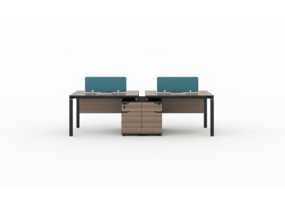 Office furniture equipment setup table 2 workstations desk
