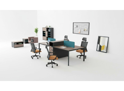 Desk workstation table 4 workstations counter wood tables office