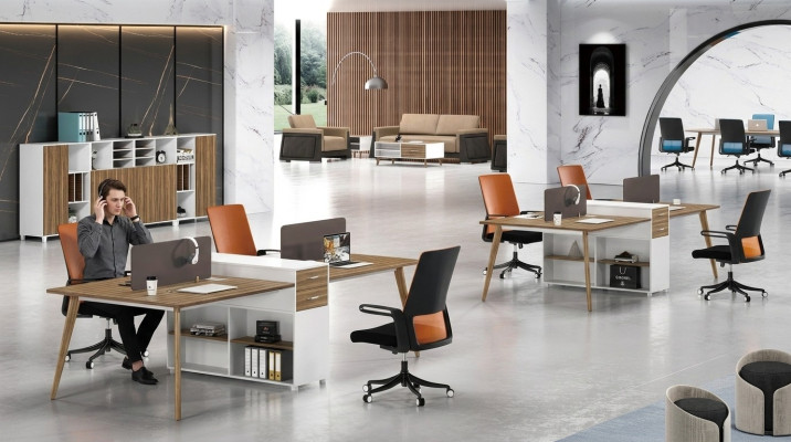 Office furniture furnishings tables table desk call center wood