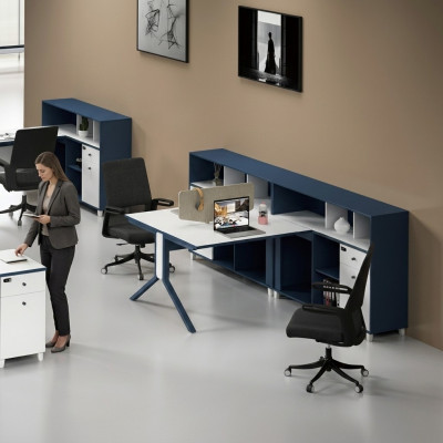 Desk shelf double workstation office furniture