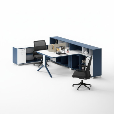 Desk shelf double workstation office furniture