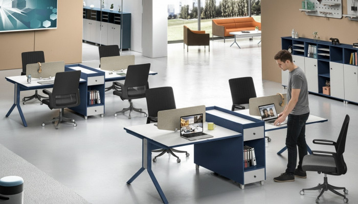 Table office furniture interior tables call center 4 workstations desk