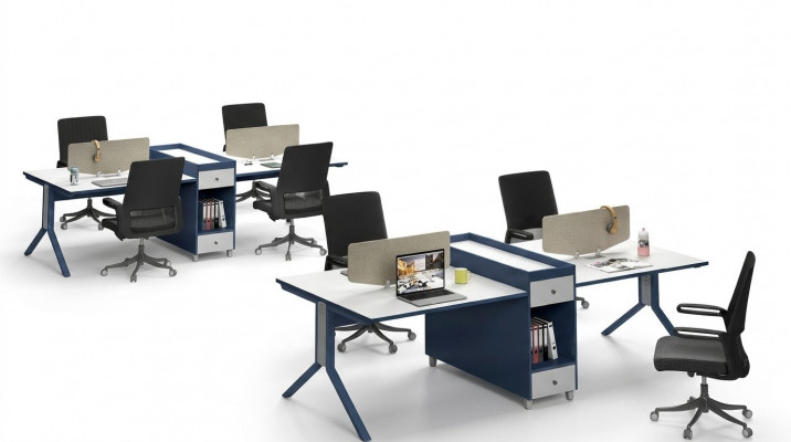 Table office furniture interior tables call center 4 workstations desk