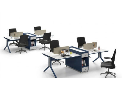 Table office furniture interior tables call center 4 workstations desk