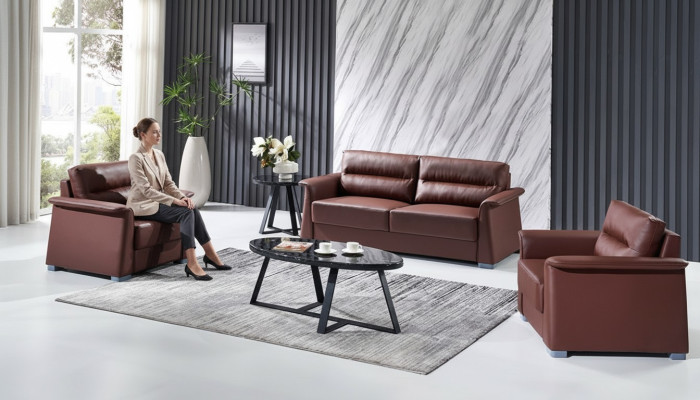Sofa Couch Upholstery Leather Sofas Upholstery Set 3+1+1 Seater Office Furniture Set