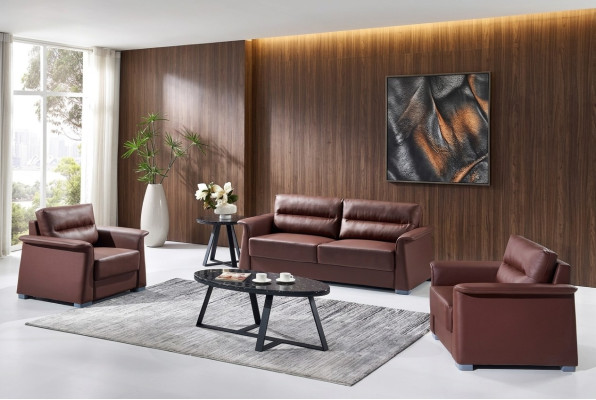 Sofa Couch Upholstery Leather Sofas Upholstery Set 3+1+1 Seater Office Furniture Set