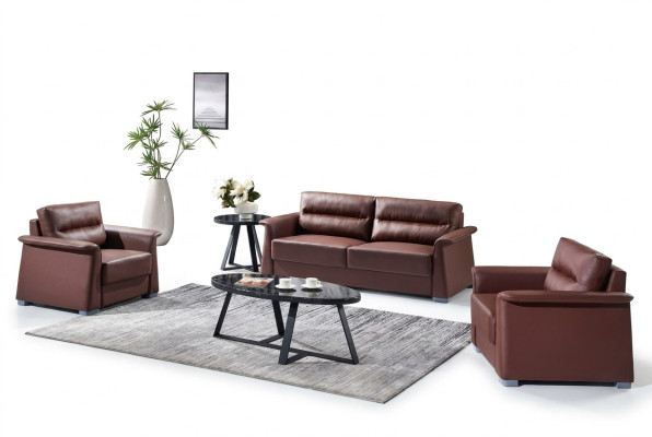 Sofa Couch Upholstery Leather Sofas Upholstery Set 3+1+1 Seater Office Furniture Set