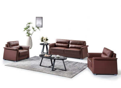Sofa Couch Upholstery Leather Sofas Upholstery Set 3+1+1 Seater Office Furniture Set